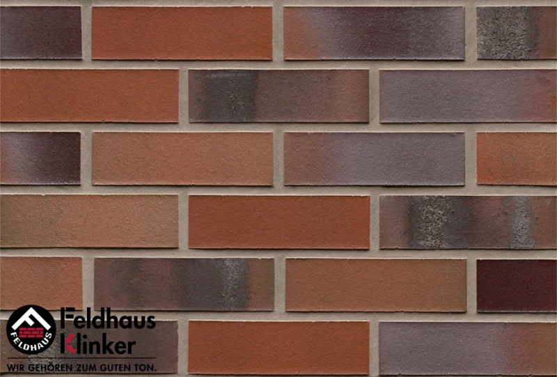 Клинкерная фасадная плитка Feldhaus Klinker R560 carbona carmesi colori 240*14*71 мм