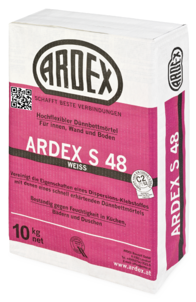 Высокоэластичный клей для плитки, белый ARDEX S 48 (10 кг)