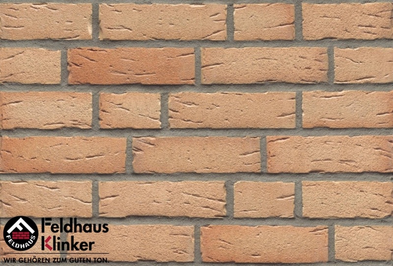 Фасадная плитка ручной формовки Feldhaus Klinker R696 sintra crema duna 240*71*14 мм
