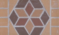 Подступенник мозаичный из клинкера (на сетке) Цветок 250*150 мм